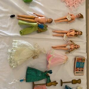 Lot of Dawn doll/Barbie/ Sunshine Family dolls and Accessories